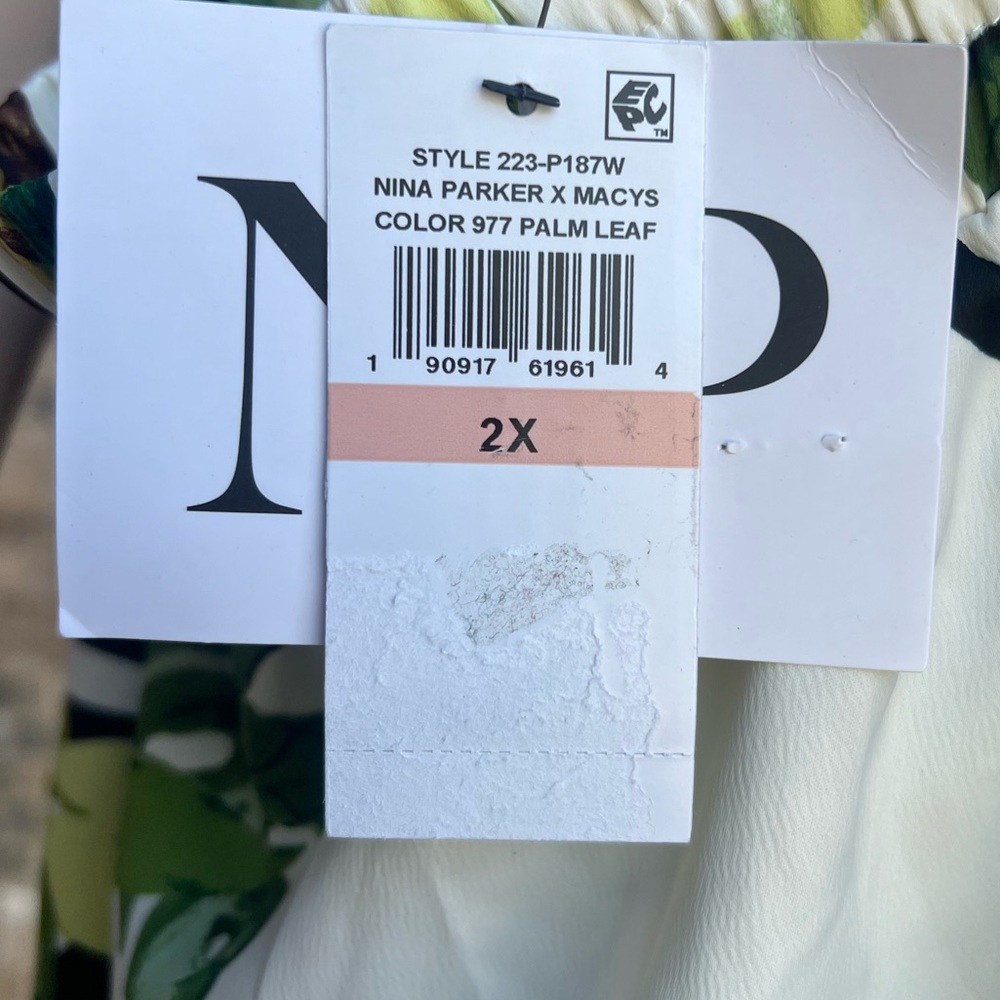 🆕 🌿Nina Parker x Macy’s Palm Leaf Tropical Wide Leg Pants Beach Chic Size 2X 🌿 - Picture 8 of 11